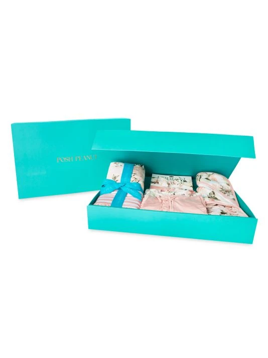 Posh Peanut Baby Girl's Vintage Pink Rose 6-Piece Gift Box Set For Kids 3 Posh Peanut Baby Girl's Vintage Pink Rose 6-Piece Gift Box Set For Kids - Image 2