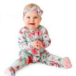 Posh Peanut Baby Girl's Pippa Ruffle One-Piece Footie & Headwrap Set For Kids -Posh Peanu Shop unnamed file 1000