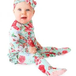 Posh Peanut Baby Girl's Pippa Ruffle One-Piece Footie & Headwrap Set For Kids -Posh Peanu Shop unnamed file 1001