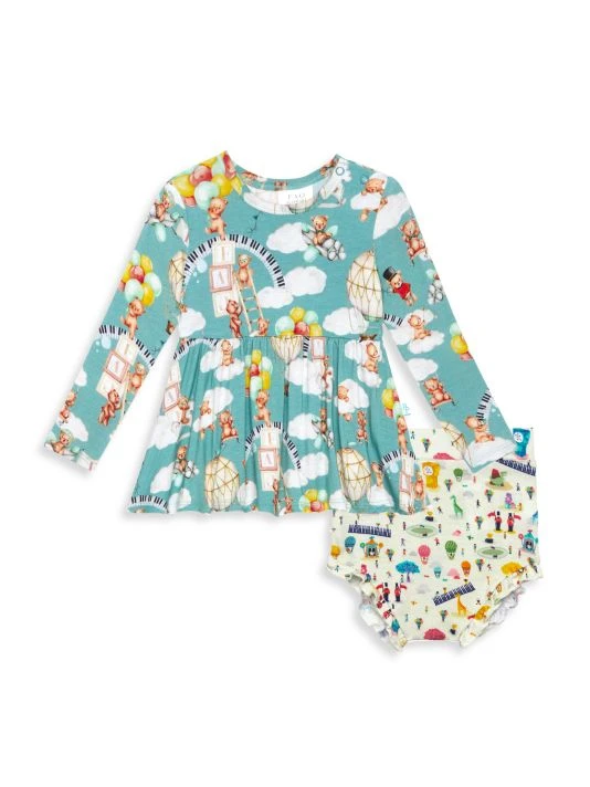 Baby's & Little Girl's FAO X Posh Peanut 2-Piece Teddy Bears Peplum Top & Bloomers Set For Kids 3 Baby's & Little Girl's FAO X Posh Peanut 2-Piece Teddy Bears Peplum Top & Bloomers Set For Kids
