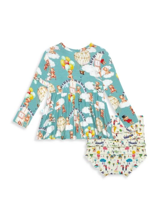 Baby's & Little Girl's FAO X Posh Peanut 2-Piece Teddy Bears Peplum Top & Bloomers Set For Kids 4 Baby's & Little Girl's FAO X Posh Peanut 2-Piece Teddy Bears Peplum Top & Bloomers Set For Kids - Image 2