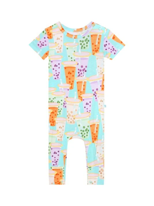 Posh Peanut Baby's & Little Boy's Boba Time Boba Time Basic Romper For Kids 3 Posh Peanut Baby's & Little Boy's Boba Time Boba Time Basic Romper For Kids