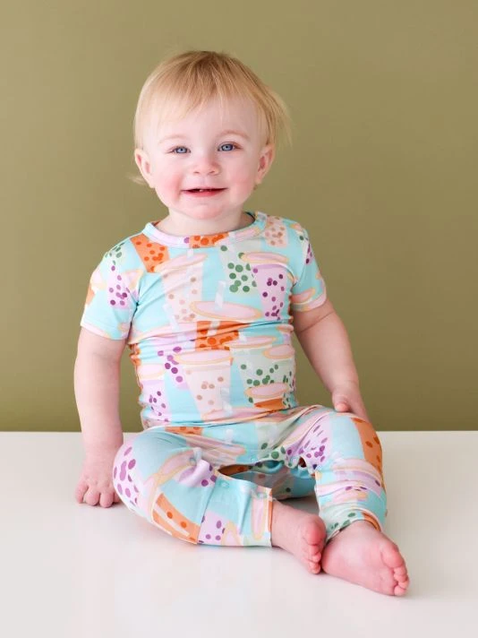 Posh Peanut Baby's & Little Boy's Boba Time Boba Time Basic Romper For Kids 5 Posh Peanut Baby's & Little Boy's Boba Time Boba Time Basic Romper For Kids - Image 3