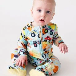 Posh Peanut Baby Boy's Monster Trucks One-Piece Footie For Kids -Posh Peanu Shop unnamed file 123