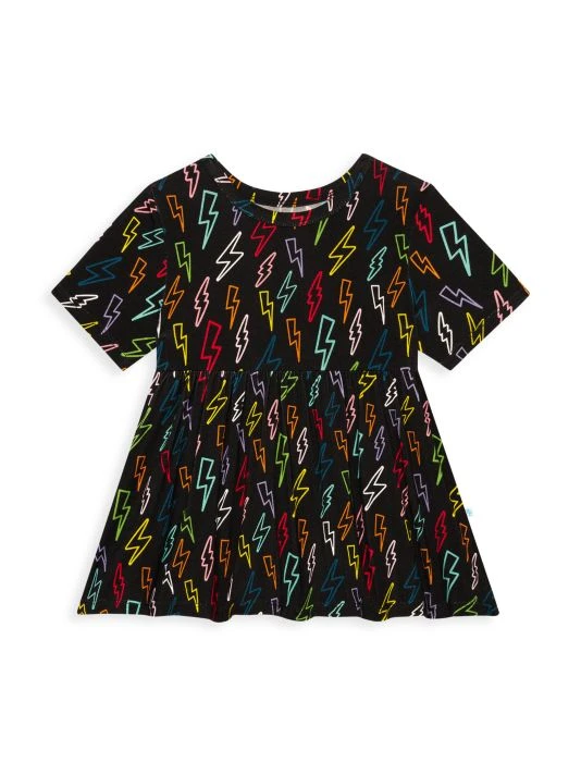 Posh Peanut Little Girl's & Girl's 2-Piece Lightning Bolt Peplum Top & Legging Set For Kids 4 Posh Peanut Little Girl's & Girl's 2-Piece Lightning Bolt Peplum Top & Legging Set For Kids - Image 2