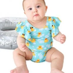Posh Peanut Baby Girl's One-Piece Ducky Cap-Sleeve Swimsuit For Kids -Posh Peanu Shop unnamed file 194