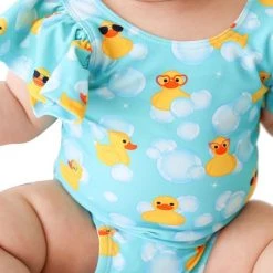 Posh Peanut Baby Girl's One-Piece Ducky Cap-Sleeve Swimsuit For Kids -Posh Peanu Shop unnamed file 195