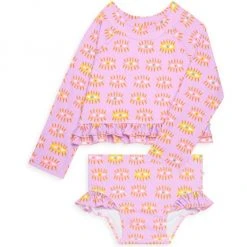 Posh Peanut Baby Girl's Cleo Long-Sleeve Swimsuit For Kids