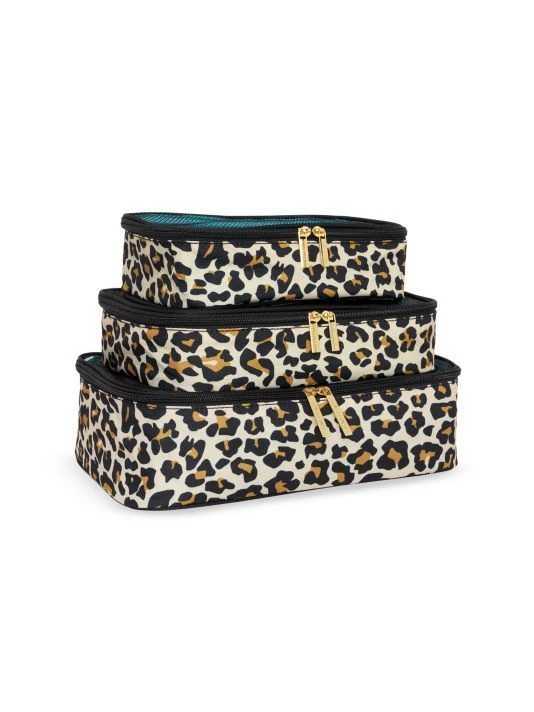 Posh Peanut Kid's Lana Leopard 3-Piece Packing Cube Set For Kids 3 Posh Peanut Kid's Lana Leopard 3-Piece Packing Cube Set For Kids