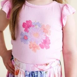 Posh Peanut Little Girl's & Girl's Carissa Ruffled Cap Sleeve T-Shirt For Kids -Posh Peanu Shop unnamed file 246