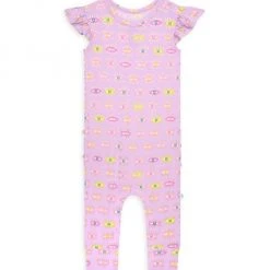 Posh Peanut Baby Girl's Cleo Ruffled Cap-Sleeved Romper For Kids