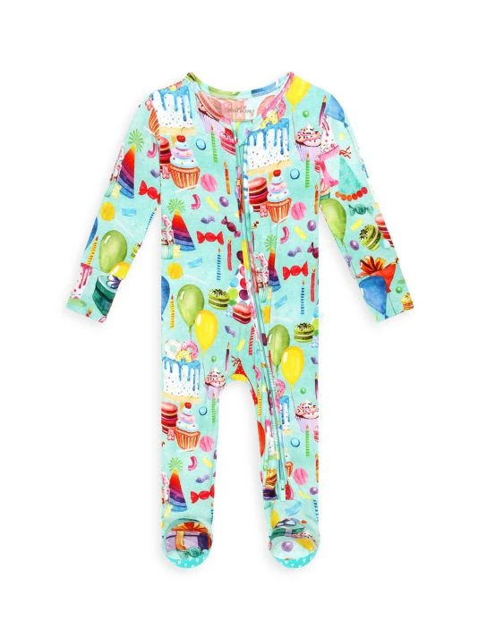 Posh Peanut Baby's Happy Birthday Double-Zipper Footie For Kids 3 Posh Peanut Baby's Happy Birthday Double-Zipper Footie For Kids