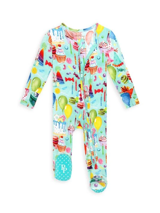Posh Peanut Baby's Happy Birthday Double-Zipper Footie For Kids 4 Posh Peanut Baby's Happy Birthday Double-Zipper Footie For Kids - Image 2