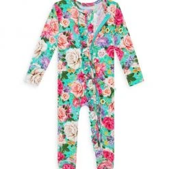 Posh Peanut Baby Girl's Lennon Ruffled Footie For Kids -Posh Peanu Shop unnamed file 332