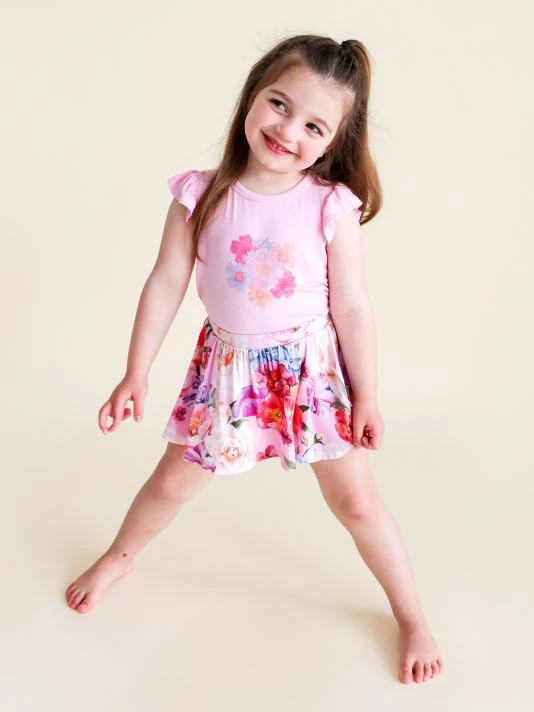 Posh Peanut Little Girl's & Girl's Brisa Floral Print Skort For Kids 6 Posh Peanut Little Girl's & Girl's Brisa Floral Print Skort For Kids - Image 4