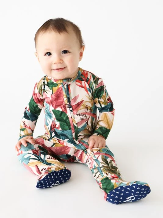 Posh Peanut Baby's Tropicana Double Zip One-Piece Footie For Kids 5 Posh Peanut Baby's Tropicana Double Zip One-Piece Footie For Kids - Image 3