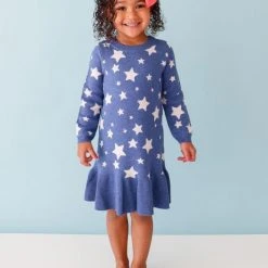 Posh Peanut Little Girl's & Girl's Galaxy Long Sleeve Sweeater Dress For Kids -Posh Peanu Shop unnamed file 426