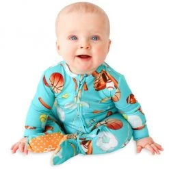 Posh Peanut Baby Boy's & Little Boy's Sports Day Double Zippered Footie For Kids -Posh Peanu Shop unnamed file 453