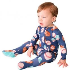 Posh Peanut Baby Boy's Homer Baseball Print One-Piece Footie For Kids -Posh Peanu Shop unnamed file 458