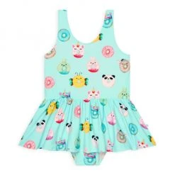 Posh Peanut Baby's,Little Girl's & Girl's One-Piece Donut Twirl Skirt Swimsuit For Kids