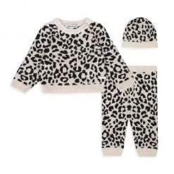 Posh Peanut Baby Girl's Layla 3-Piece Sweather, Legging & Beanie Set For Kids