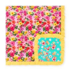 Posh Peanut Malana & Fran Reversible Ruffled Luxe Patoo Blanket For Kids