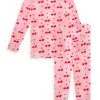 Posh Peanut Little Girl's & Girl's Very Cherry 2-Piece Pajama Set For Kids
