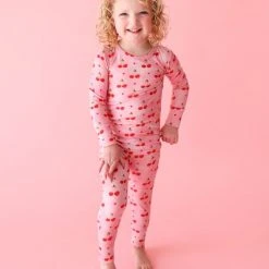 Posh Peanut Little Girl's & Girl's Very Cherry 2-Piece Pajama Set For Kids -Posh Peanu Shop unnamed file 536
