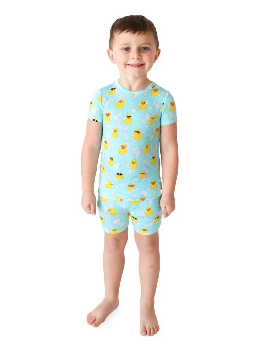Posh Peanut Little Kid's Ducky 2-Piece T-Shirt & Shorts Pajama Set For Kids 6 Posh Peanut Little Kid's Ducky 2-Piece T-Shirt & Shorts Pajama Set For Kids - Image 4