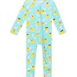 Posh Peanut Baby's Ducky Doubled Zippered One-Piece Footie For Kids