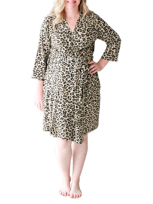 Posh Peanut Lana Leopard-Print Mommy Robe 4 Posh Peanut Lana Leopard-Print Mommy Robe - Image 2