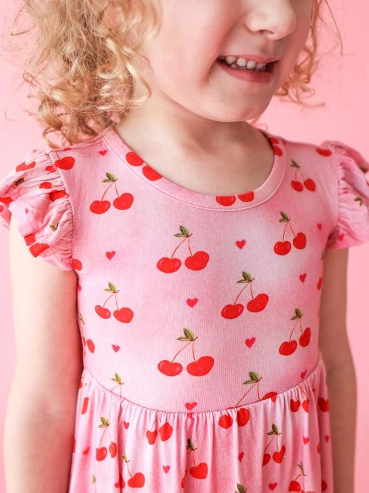 Posh Peanut Little Girl's & Girl's Very Cherry Twirl Dress For Kids 5 Posh Peanut Little Girl's & Girl's Very Cherry Twirl Dress For Kids - Image 3