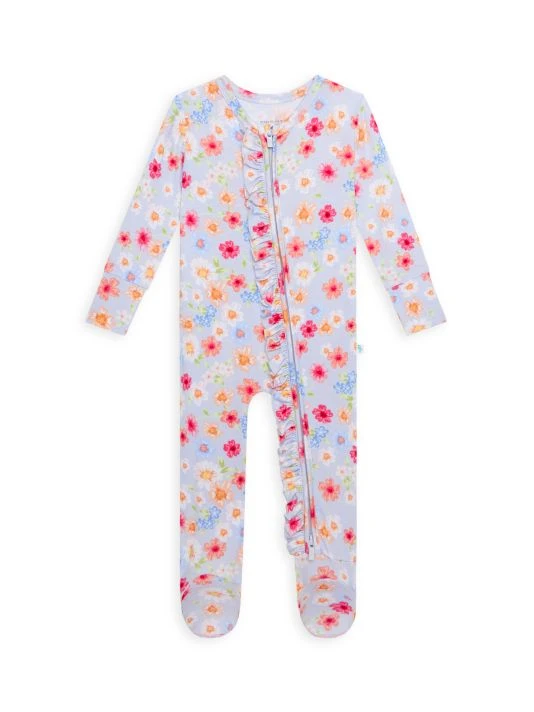 Posh Peanut Baby Girl's Carissa Ruffled Double Zip One-Piece Footie For Kids 3 Posh Peanut Baby Girl's Carissa Ruffled Double Zip One-Piece Footie For Kids
