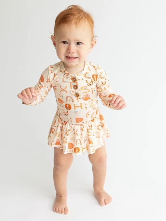 Posh Peanut Baby's & Little Girl's Alphabet Medley Twirlskirt Bodysuit For Kids 4 Posh Peanut Baby's & Little Girl's Alphabet Medley Twirlskirt Bodysuit For Kids - Image 2