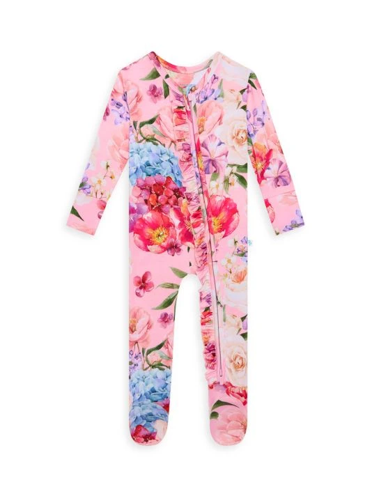 Posh Peanut Baby Girl's Brisa Ruffled Double Zip One-Piece Footie For Kids 3 Posh Peanut Baby Girl's Brisa Ruffled Double Zip One-Piece Footie For Kids