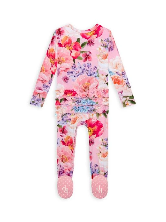 Posh Peanut Baby Girl's Brisa Ruffled Double Zip One-Piece Footie For Kids 4 Posh Peanut Baby Girl's Brisa Ruffled Double Zip One-Piece Footie For Kids - Image 2