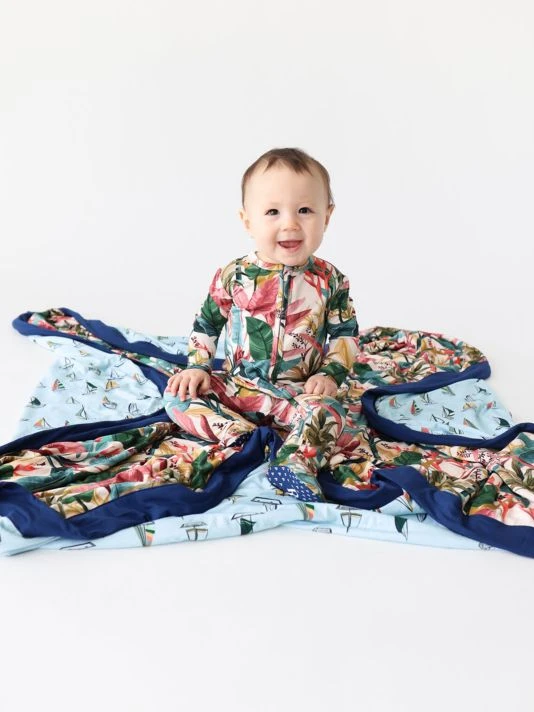 Posh Peanut Tropicana Gilligan Luxe Patoo Blanket For Kids 6 Posh Peanut Tropicana Gilligan Luxe Patoo Blanket For Kids - Image 4