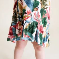 Posh Peanut Little Girl's Tropicana Henley Ruffled Hi-Low Dress For Kids -Posh Peanu Shop unnamed file 702