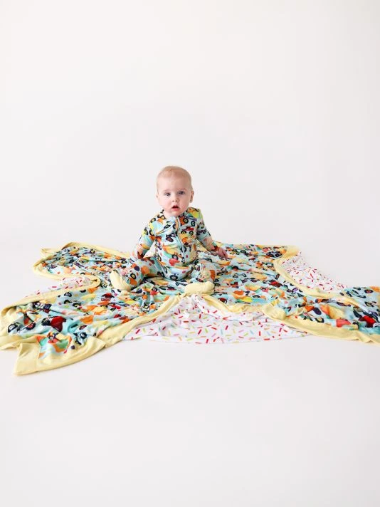 Posh Peanut Monster Trucks Sprinkles Luxe Patoo Blanket For Kids 5 Posh Peanut Monster Trucks Sprinkles Luxe Patoo Blanket For Kids - Image 3