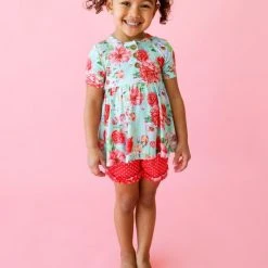 Posh Peanut Little Girl's & Girl's 2-Piece Pippa Peplum Henley & Ruffle Shorts Set For Kids -Posh Peanu Shop unnamed file 757