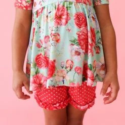 Posh Peanut Little Girl's & Girl's 2-Piece Pippa Peplum Henley & Ruffle Shorts Set For Kids -Posh Peanu Shop unnamed file 759