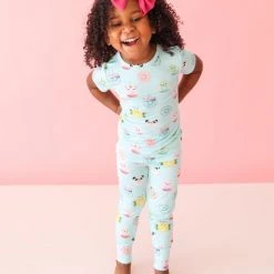 Posh Peanut Baby Girl's & Little Girl's Donuts Short Sleeve Pajama Set For Kids -Posh Peanu Shop unnamed file 769