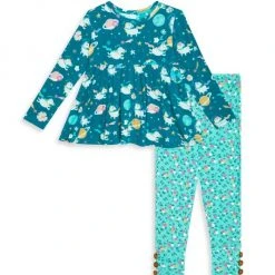 Posh Peanut Little Girl's & Girl's 2-Piece Long-Sleeve Top & Leggings Set For Kids