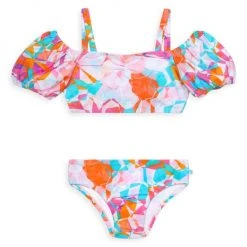 Posh Peanut Little Girl's & Girl's Ozzy 2-Piece Puff Sleeve Swimsuit For Kids