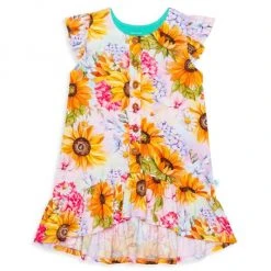 Posh Peanut Little Girl's & Girl's Summer Palmer-Henley Hi Low Dress For Kids