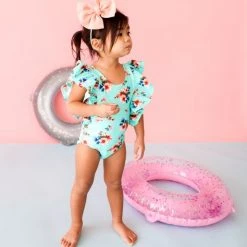 Posh Peanut Little Girl's & Girl's Aisha One-Piece Flutter Sleeve Swimsuit For Kids -Posh Peanu Shop unnamed file 833