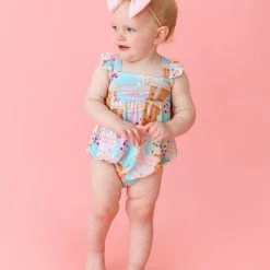Posh Peanut Baby's & Little Girl's Boba Time Ruffle Bubble Romper For Kids -Posh Peanu Shop unnamed file 884