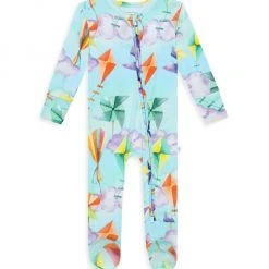 Posh Peanut Baby Boy's Ryder Kite Double-Zip Footed Coveralls For Kids