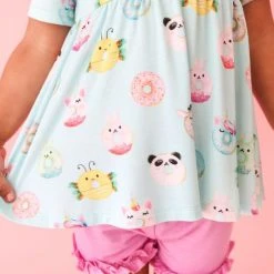 Posh Peanut Little Girl's 2-Piece Donuts Peplum Top & Ruffled Shorts Set For Kids -Posh Peanu Shop unnamed file 922