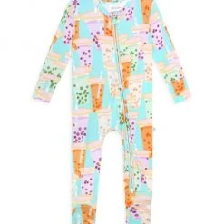 Posh Peanut Baby's Boba Time Double-Zip Footie For Kids